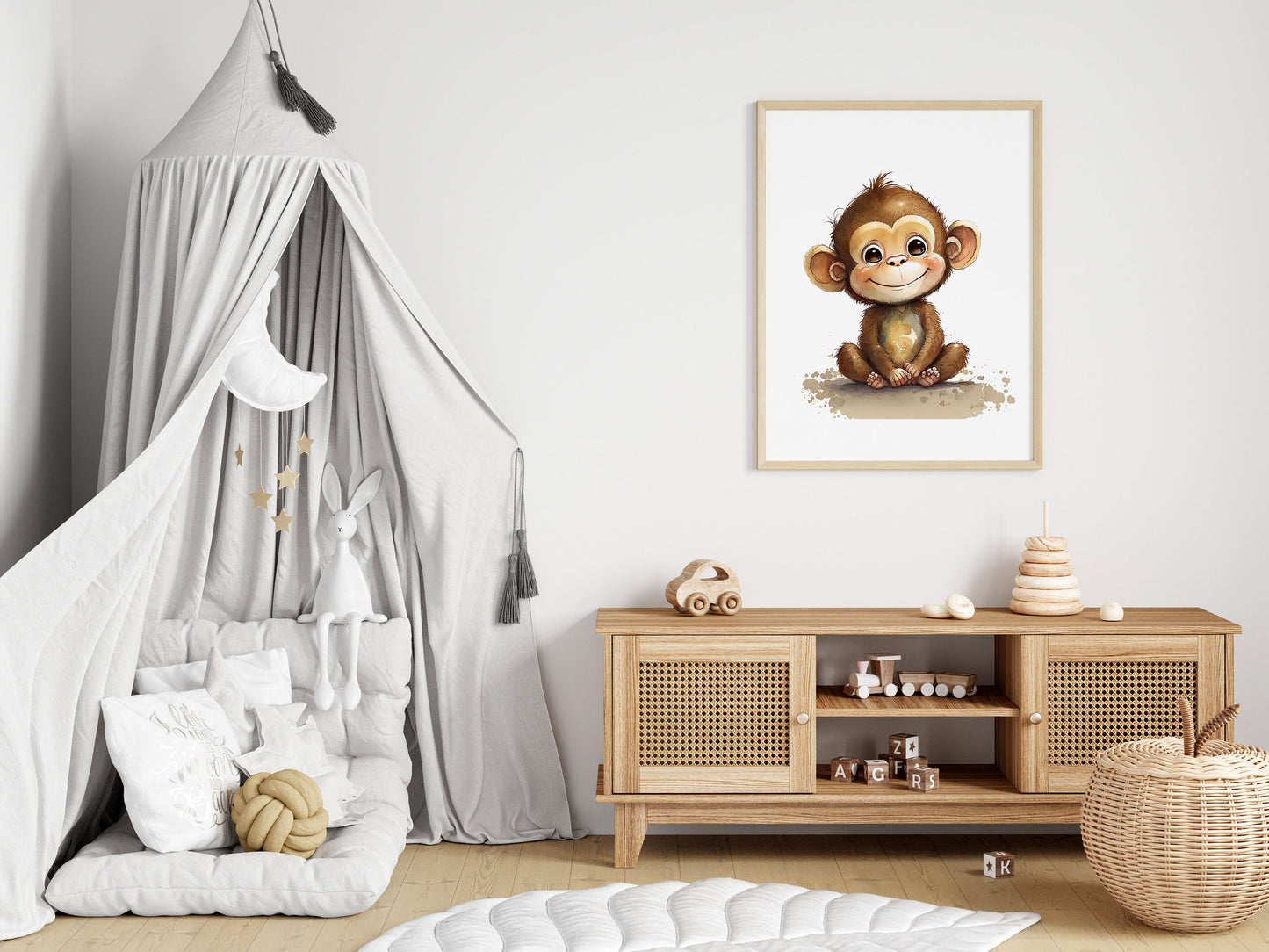 Animal Frame Prints Rainbow Cute Baby Nursery Decor Poster Safari Children's Picture Wall Art Work Boys Bedroom Girls Room Home Decor Ideas