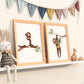 Animal Framed Prints Cute Baby Sloth Nursery Decor Poster Safari Children's Picture Wall Art Boys Bedroom Girls Room Home Decor Ideas