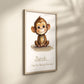 Personalised Named Print Cute Animal Nursery Art Inspirational Quote Kids Baby Monkey Framed Poster Unframed Girls Bedroom Boys Decor Ideas