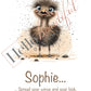 Personalised Named Print Cute Animal Nursery Art Inspirational Quote Kids Baby Safari Framed Poster Unframed Girls Bedroom Boys Decor Ideas