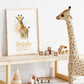 Personalised Named Print Cute Animal Nursery Art Inspirational Quote Kids Baby Giraffe Framed Poster Unframed Girls Bedroom Boys Decor Idea