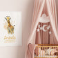 Personalised Named Print Cute Animal Nursery Art Inspirational Quote Kids Baby Giraffe Framed Poster Unframed Girls Bedroom Boys Decor Idea