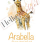 Personalised Named Print Cute Animal Nursery Art Inspirational Quote Kids Baby Giraffe Framed Poster Unframed Girls Bedroom Boys Decor Idea