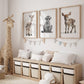 Animal Frame Prints White Cute Baby Nursery Decor Poster Safari Children's Picture Wall Art Work Boys Bedroom Girls Room Home Decor Ideas