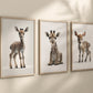 Animal Frame Prints White Cute Baby Nursery Decor Poster Safari Children's Picture Wall Art Work Boys Bedroom Girls Room Home Decor Ideas