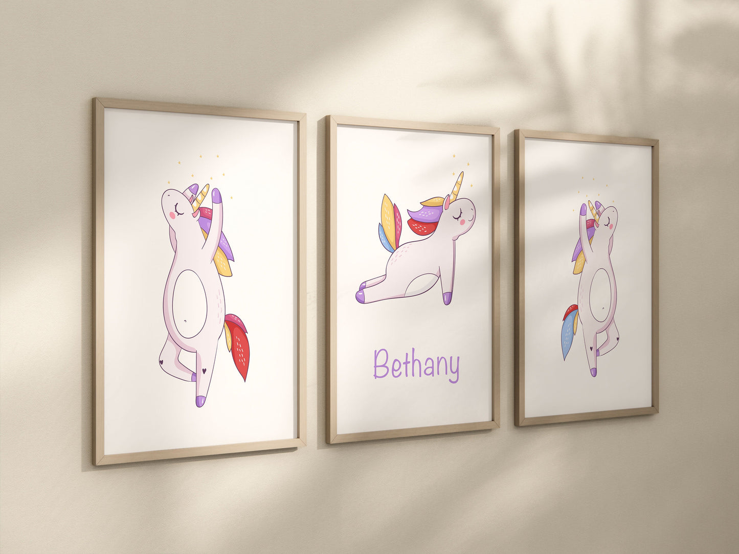 Personalised Name Unicorn Prints Unframed Nursery Decor Idea Girls Bedroom Framed Pictures Wall Paper Designs Magical Dancing Unicorns Names