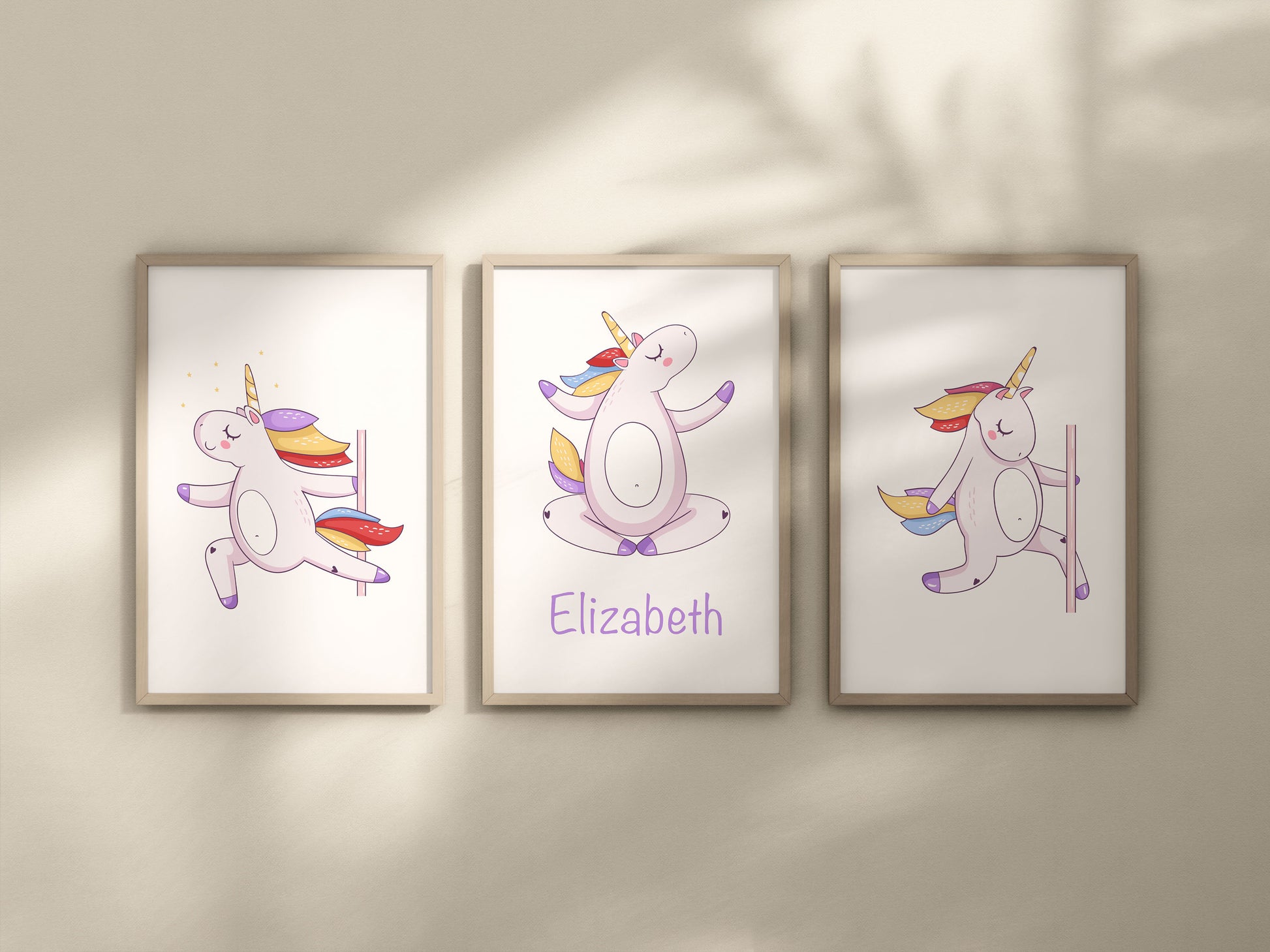 Personalised Name Unicorn Print Children Unframed