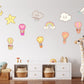 Sticker Cute Animals Hot Air Ballon Wall Decal Night Sky Decal Playroom Decal