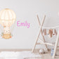 Personalised Name Hot Air Balloon Wall Sticker Kids Bedroom Girls Decor Nursery Wallpaper Idea Children Bunny Rabbit Cute Animal Toddler
