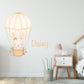 Personalised Name Hot Air Balloon Wall Sticker Kids Bedroom Girls Decor Nursery Wallpaper Idea Children Bunny Rabbit Cute Animal Toddler