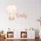 Personalised Name Hot Air Balloon Wall Sticker Kids Bedroom Girls Decor Nursery Wallpaper Idea Children Bunny Rabbit Cute Animal Toddler