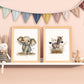 Baby Safari Animal Prints Boho Nursery Pictures Jungle Prints Unisex Nursery Gender Neutral Nursery Decor Elephant Giraffe Leopard Hippo