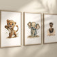Baby Safari Animal Prints Boho Nursery Pictures Jungle Prints Unisex Nursery Gender Neutral Nursery Decor Elephant Giraffe Leopard Hippo