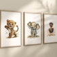 Animal Frame Prints Rainbow Cute Baby Nursery Decor Poster Safari Children's Picture Wall Art Work Boys Bedroom Girls Room Home Decor Ideas