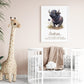 Personalised Named Print Cute Animal Nursery Art Inspirational Quote Kids Baby Safari Framed Poster Unframed Girls Bedroom Boys Decor Ideas