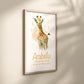 Personalised Named Print Cute Animal Nursery Art Inspirational Quote Kids Baby Giraffe Framed Poster Unframed Girls Bedroom Boys Decor Idea