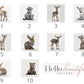 Animal Frame Prints White Cute Baby Nursery Decor Poster Safari Children's Picture Wall Art Work Boys Bedroom Girls Room Home Decor Ideas