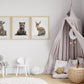 Animal Frame Prints White Cute Baby Nursery Decor Poster Safari Children's Picture Wall Art Work Boys Bedroom Girls Room Home Decor Ideas