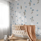 Large Blue Floral Wall Stickers Nursery Wall Sticker Girl Bedroom Flower Wall Sticker Nursery Decor Floral Wall Decal Blue Flower Wall Decal