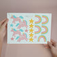 Pink Unicorn Wall Sticker Rainbow Wall Sticker Unicorn Decal Wall