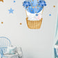 Blue Hot Air Balloon Wall Sticker Sleeping Elephant