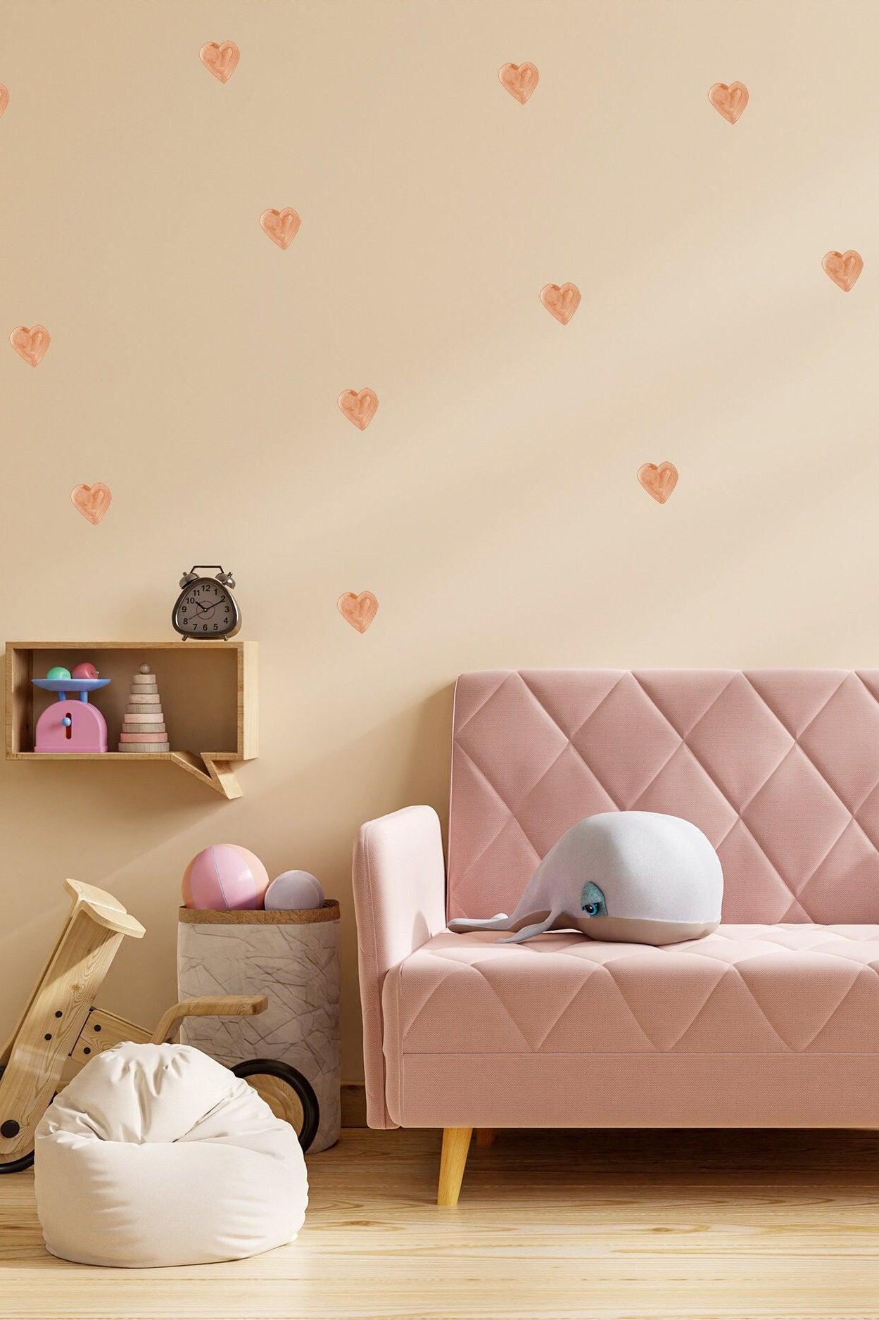 Boho Nursery Wall Sticker Heart Wall Sticker Kids Room Nursery Decor Wall