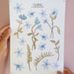 Wall Stickers Nursery Decor Floral Wall Decal Blue Flower Wall Decal Art