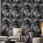 Black and White Botanical Leaf Wallpaper, Peel and Stick Wallpaper