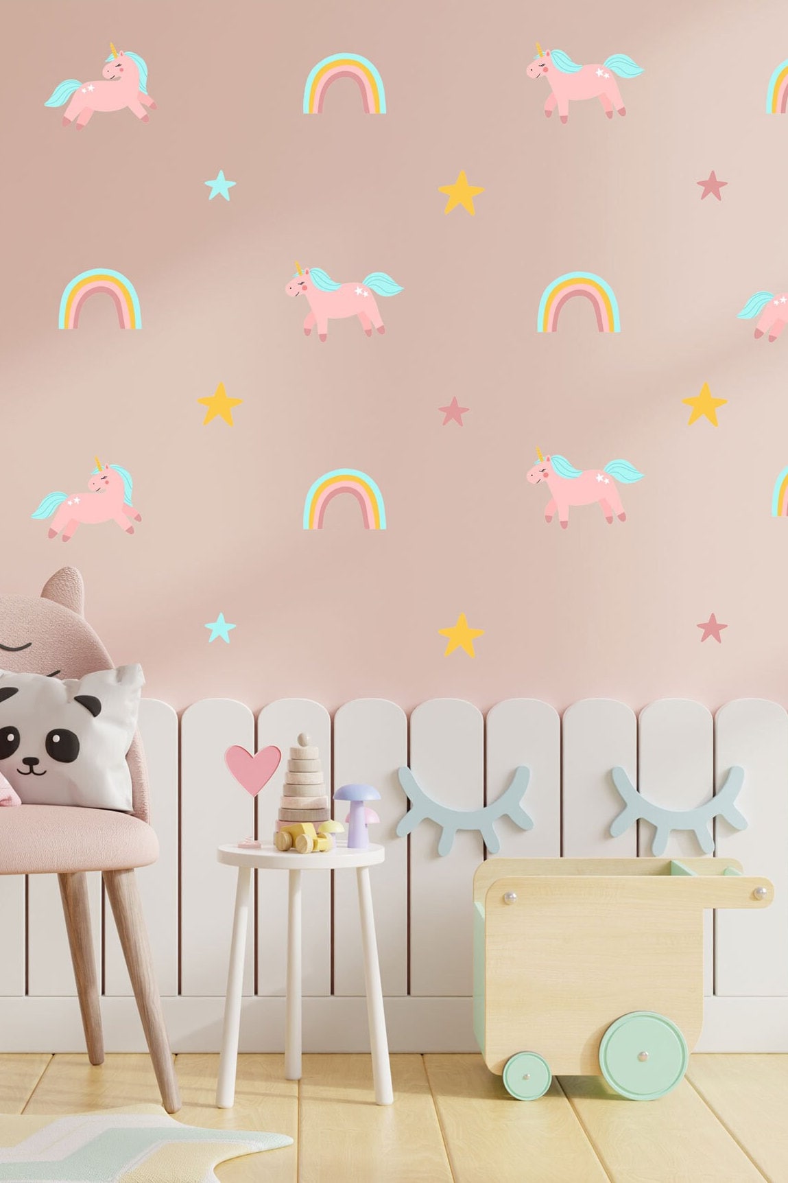 Sticker Girl Unicorn Rainbow Wall Sticker Unicorn Wall