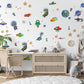 Kids Room Decor Dinosaur Decal Space Decal r Wall Decal Boy Nursery Decor Space Night Sky