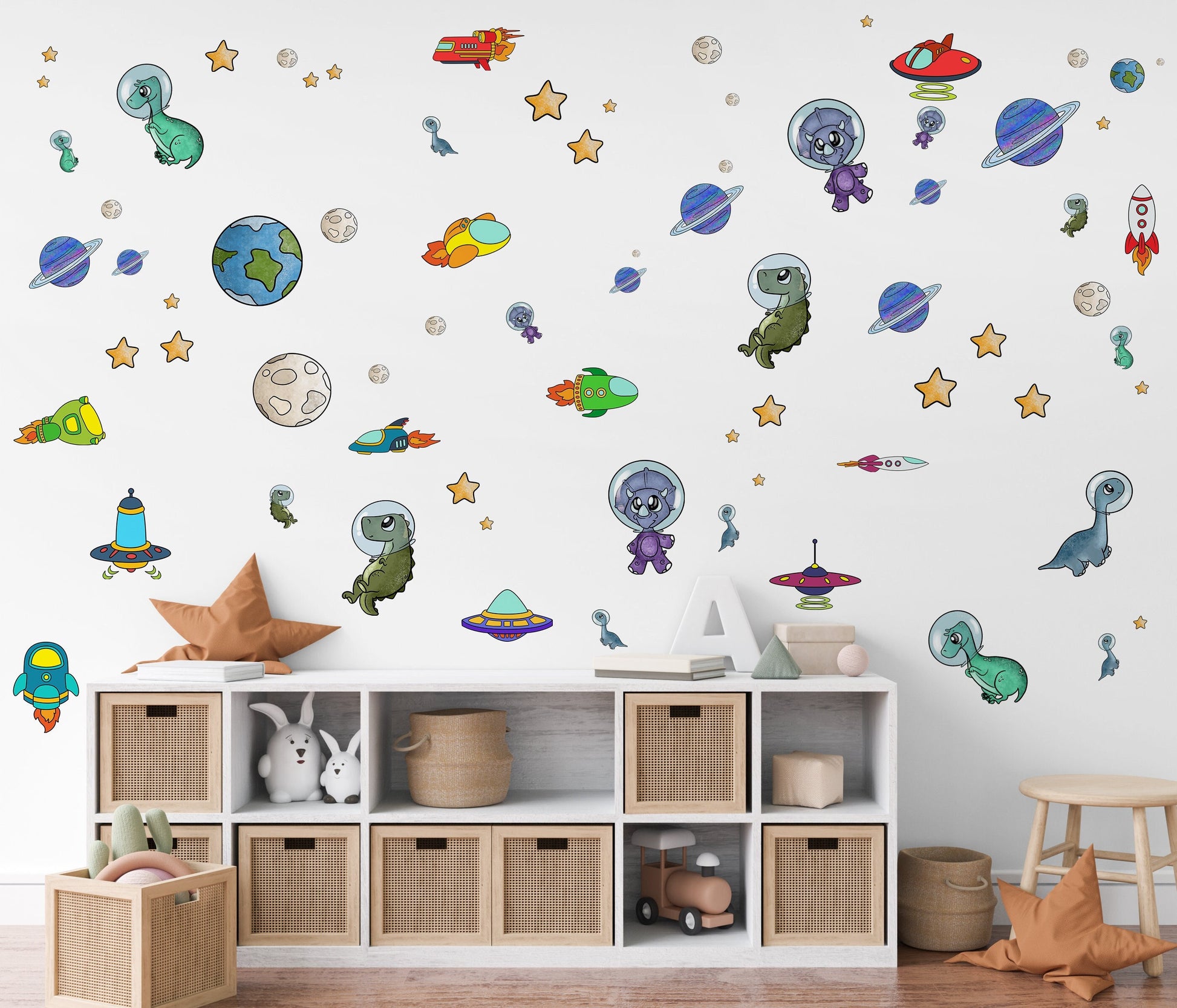 Kids Room Decor Space Wall Sticker Boy Nursery Decor Space Night Sky