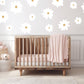 Daisy Wall Stickers Floral Nursery Decor Daisy Wall Decal Boho Daisy Decor Neutral Nursery Decoration Floral Decal Daisy Flower Round Decal