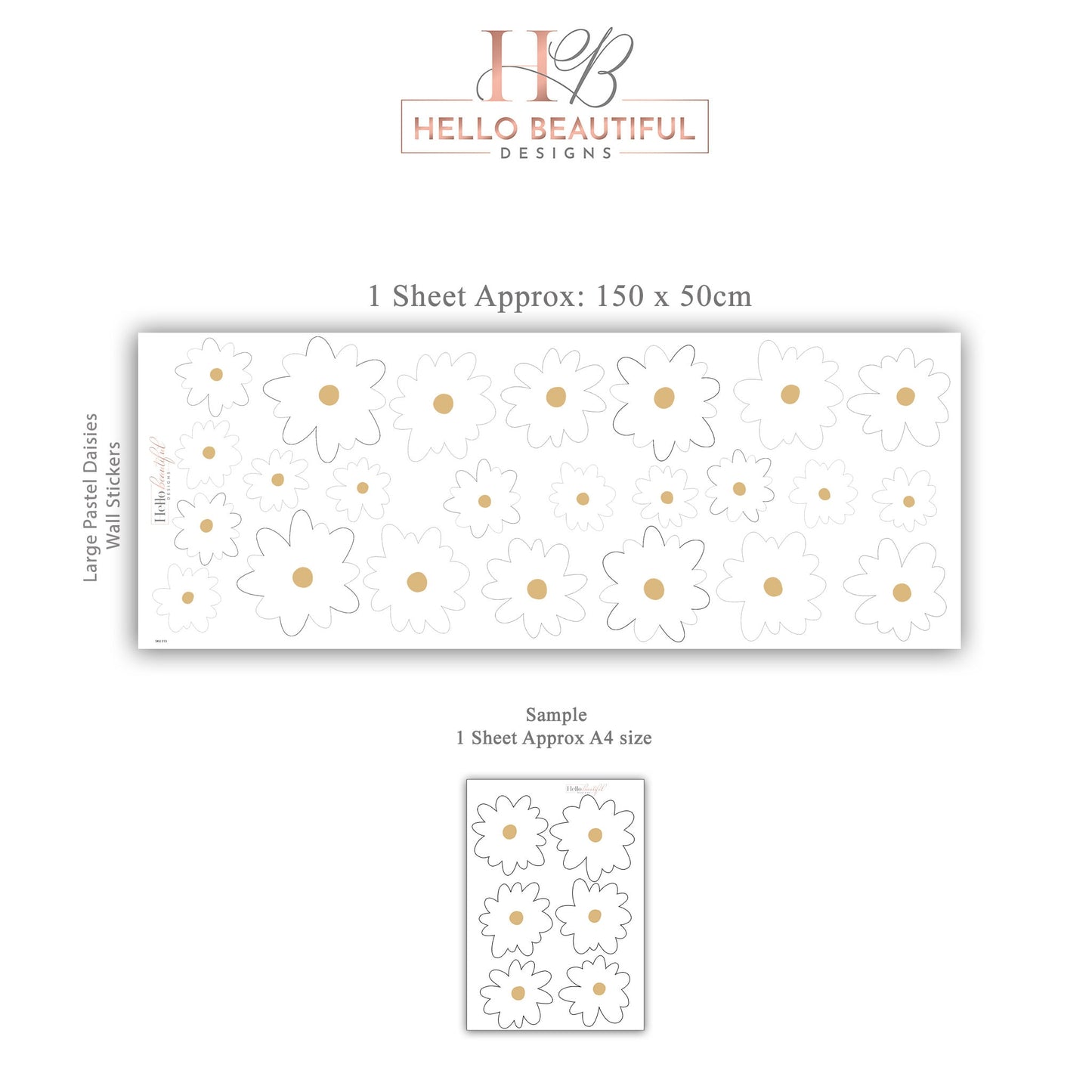 White Daisy Wall Stickers Flower Nursery Decor Girl Bedroom Wall Decals Floral Decals Daisy Girl Playroom Wall Stickers Daisy Stickers